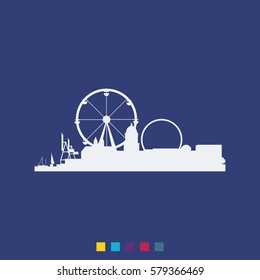 City silhouette icon.