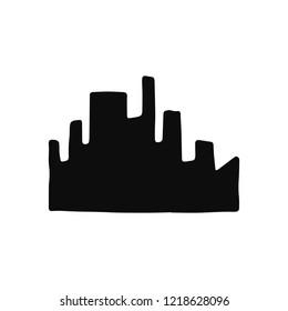 city silhouette icon. isolated black object.