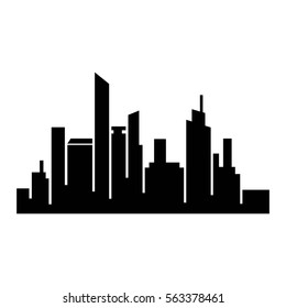 city silhouette icon vector