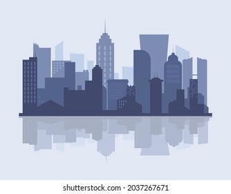 City silhouette illustration, flat design