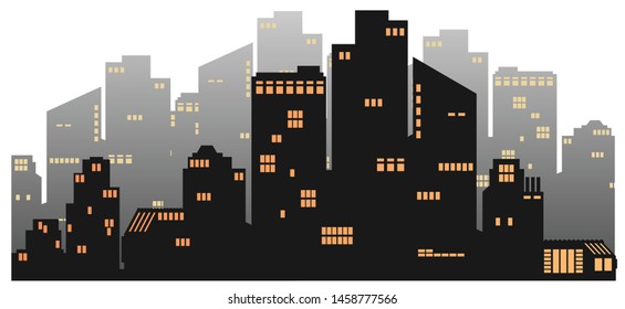 City Silhouette infographic elements. For graphics document and presentation. 