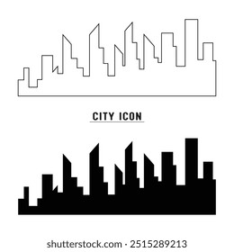 City silhouette land scape. City landscape. Downtown landscape with high skyscrapers. Panorama architecture Goverment buildings illustration in eps 10.