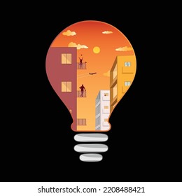 City Silhouette Landscape Design Art
