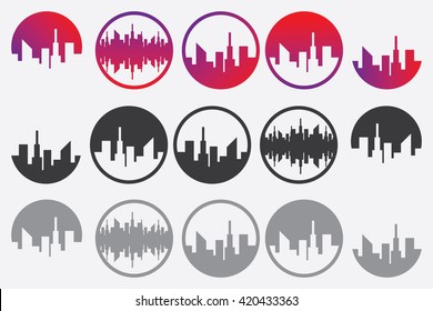 City Silhouette Logo Vector