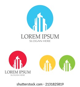 city ​​skyline, city silhouette, modern city, and city center. With logo design concept, icon and symbol