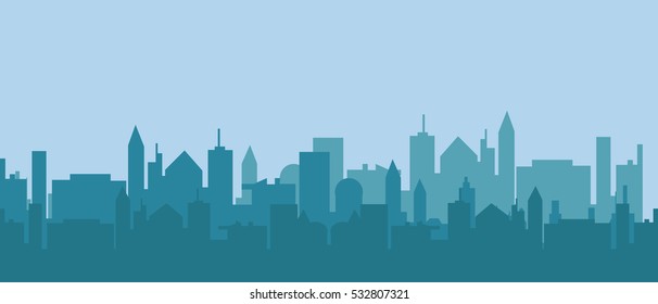 City silhouette in morning light
vector illustation