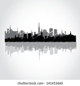 city silhouette sketch