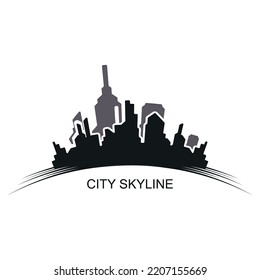 City silhouette skyline illustration design. City landscape Panorama building vector