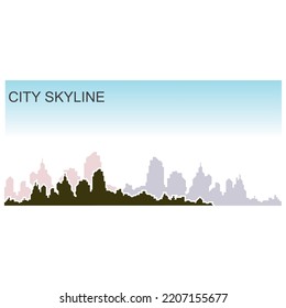 City silhouette skyline illustration design. City landscape Panorama building vector