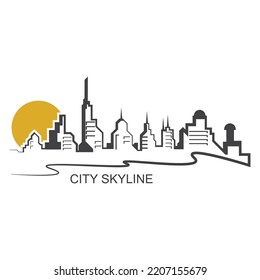 City silhouette skyline illustration design. City landscape Panorama building vector
