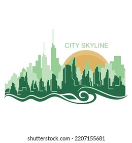 City silhouette skyline illustration design. City landscape Panorama building vector