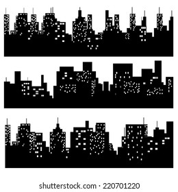 Silhouette city flat style modern urban stock vector royalty free