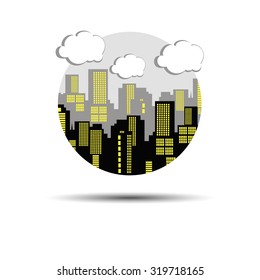 city silhouette vector architecture cityscape abstract illustration downtown