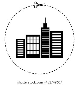 city silhouette vector icon
