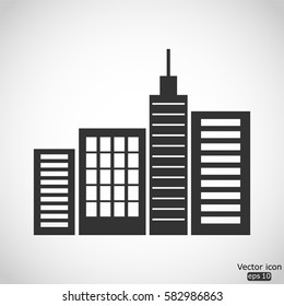 City silhouette vector icon