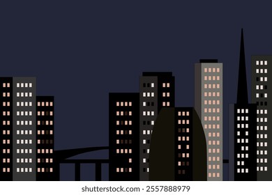 City silhouette vector illustration day and night background 