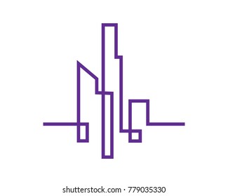 city silhouette. vector illustration in flat design