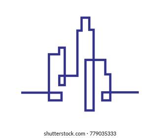 city silhouette. vector illustration in flat design