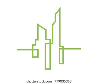 city silhouette. vector illustration in flat design