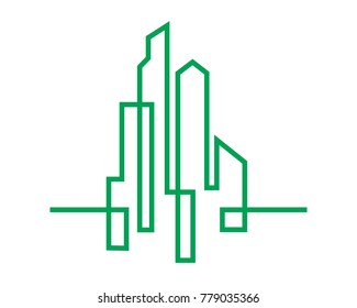 city silhouette. vector illustration in flat design