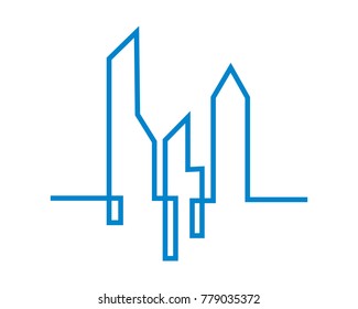 city silhouette. vector illustration in flat design
