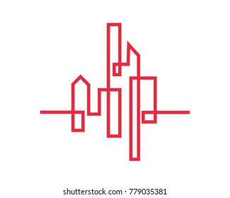 city silhouette. vector illustration in flat design