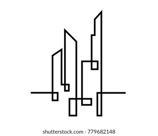 city silhouette. vector illustration in flat design