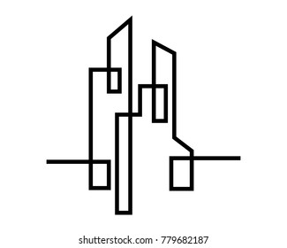 city silhouette. vector illustration in flat design