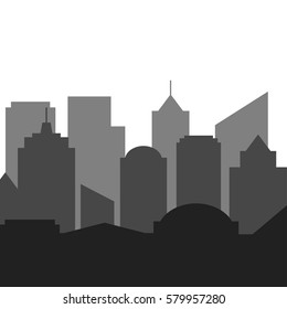 City silhouette vector on white background