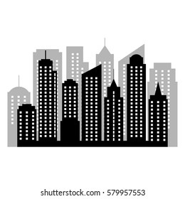 City silhouette vector on white background 