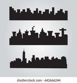 City silhouette Vector set EPS 10