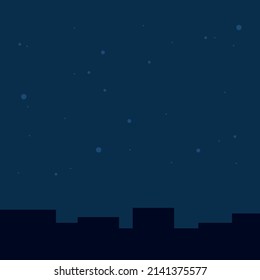 City silhouettes background with night sky and stars