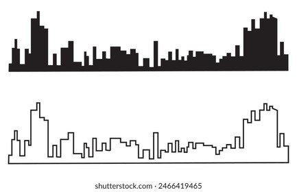 city silhouettes great set vector illustration. EPS 10