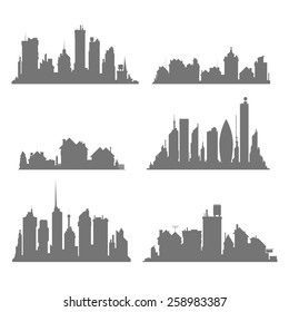 City silhouettes set 