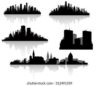 city silhouettes set