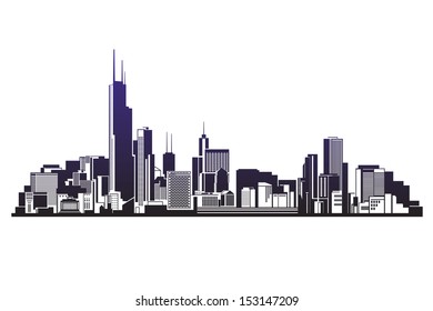 City silhouettes vector  illustration icon 