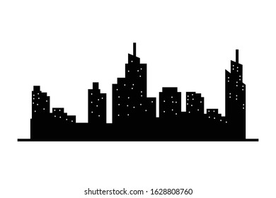 city silhouettes. Vector set illustration 