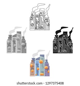 City, single icon in cartoon style.City, vector symbol stock illustration web.