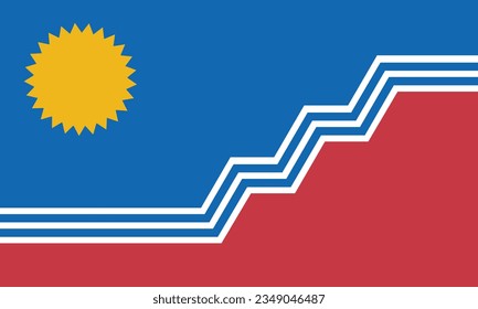 City Sioux Falls flag vector illustration isolated. Symbol of town in South Dakota banner ribbon. USA city flag emblem. United States of America.