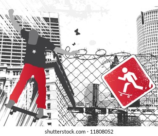 City Skater Sign