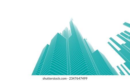 City sketch drawing vector illustration