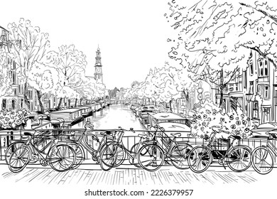 City sketch, Netherlands. Vector illustration