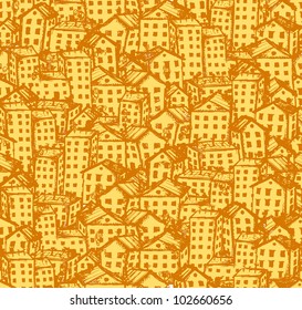 City sketch, seamless background for your design