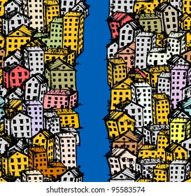City sketch, seamless background for your design