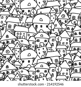City sketch, seamless pattern for your design