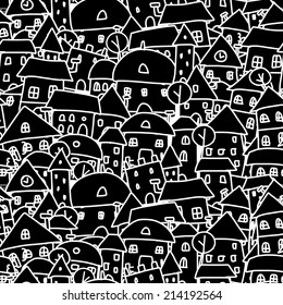 City sketch, seamless pattern for your design