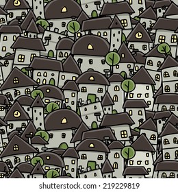 City sketch, seamless pattern for your design