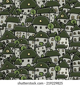 City sketch, seamless pattern for your design