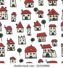 City sketch, seamless pattern for your design