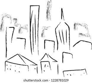 city sketch vector illustration
